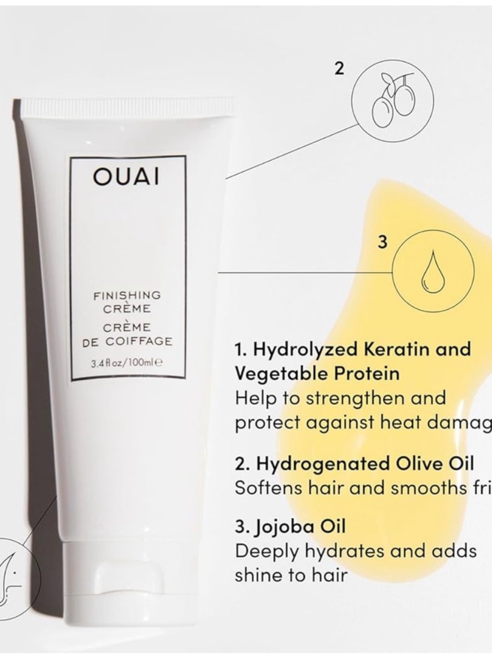 OUAI Finishing Hair Crème - 3.4oz - Picture 5 of 13
